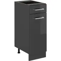 Vicco Mobiletto base per cucina R-Line Antracite lucido 30 cm senza piano di lavoro, Model 54216