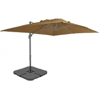 The Living Store Ombrellone con portaombrelli Taupe