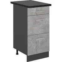 Vicco Mobiletto base per cucina R-Line Calcestruzzo 40 cm con cassetti, PL Antracite, Model 53985