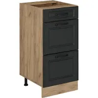 Vicco Mobiletto base per cucina R-Line Antracite rustico 40 cm con cassetti, senza piano di lavoro, Model 53861