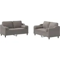 Syfax Set Divani 2 pz con Cuscini Tortora in Tessuto