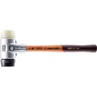 HALDER Mazza SIMPLEX soft-face con alloggiamento in alluminio e manico in legno, Ø 50, composizione gomma / nylon