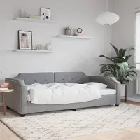Prolenta Maison Exclusive - Letto a giorno grigio chiaro, 90x200 cm, tessuto