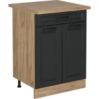 Vicco Mobiletto base per cucina R-Line Antracite rustico 60 cm con cassetto, PL Rovere, Model 53672