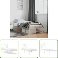 The Living Store Struttura letto con testiera in metallo bianco 75x190 cm