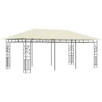 Syfax Gazebo con Zanzariera 6x3x2,73 m Crema