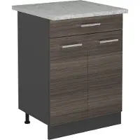 Vicco Mobiletto base per cucina R-Line Grigio nobile 60 cm PL Marmo, Model 53782