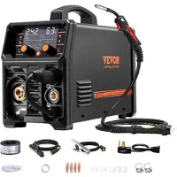 Vevor Saldatrice MIG , saldatrice MIG sinergica da 200 A, saldatrice multiprocesso 4 in 1 gas MIG/Flux Core MIG/Stick/Lift TIG