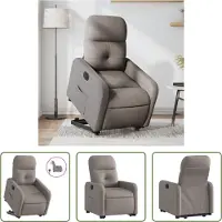 The Living Store Poltrona relax con ausilio per l'alzata in tessuto Electric Taupe