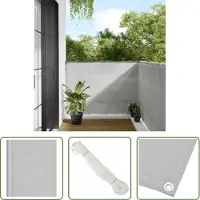 The Living Store Paravento per balcone grigio chiaro 120x600 cm 100% poliestere Oxford