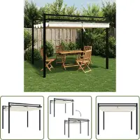 The Living Store Il gazebo Living Store con tetto retrattile crema 3x3 m in alluminio
