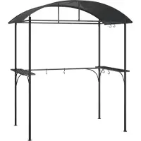 Syfax Gazebo Barbecue Ripiani Laterali Antracite 220x115x230 Acciaio