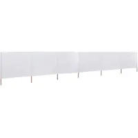 Syfax Paravento a 6 Pannelli in Tessuto 800x120 cm Bianco Sabbia