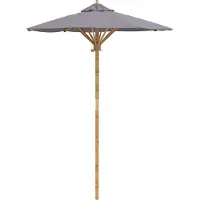 Syfax Ombrello da giardino Rotondo Ø 150 x 210 cm Bambù Grigio Scuro