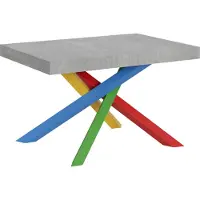 Itamoby - Tavolo allungabile 130/234x90 cm Volantis cemento gambe multicolore 4/B