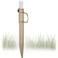 Relaxdays Ombrellone Rasendorn, base per ombrellone da giardino, acciaio zincato, per pali fino a 32 mm, H=43 cm, bronzo