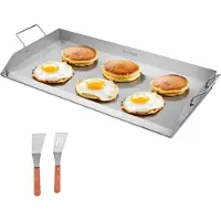 Vevor Padella per grigliate, Padella per grigliate in acciaio inox, Padella rettangolare universale (809 x 370 mm) per grigliate Teppanyaki, Fornello portatile per la casa con manico