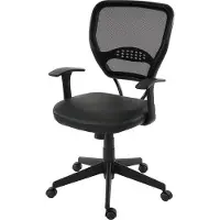 MCW Sedia da ufficio professionale Chicago, poltrona direzionale girevole, portata 150 kg, ecopelle ~ nera con braccioli