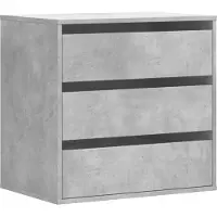 vidaXL Cassettiera grigio cemento 60x41x58 cm materiale a base di legno