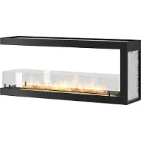 SOLOLED Caminetto a Bioetanolo Da Incasso di Design U1200 con Vetro Aperto su 3 Lati Bruciatore da 3 Litri