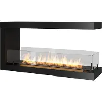 SOLOLED Caminetto a Bioetanolo Da Incasso di Design U1000.2 con Vetro Aperto su 3 Lati Bruciatore da 2 Litri