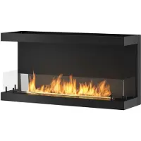 SOLOLED Caminetto a Bioetanolo Da Incasso di Design C1000 V.3 con Vetro Aperto su 3 Lati Bruciatore da 2 Litri