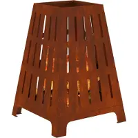 vidaXL Braciere da esterno, aspetto arrugginito, 50 x 50 x 70 cm, acciaio resistente alle intemperie