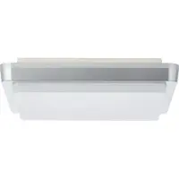 Brilliant BRILLANTE plafoniera LED senza tempo per esterni DEVORA in argento | Utilizzabile anche come applique | 28 x 28 cm | 12W 1500 lumen 3000 Kelvin | Plastica | IP65