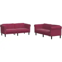 Syfax Set di Divani 2 pz Rosso Vino in Velluto