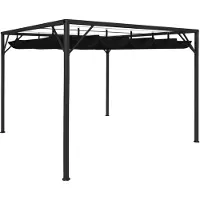 Syfax Gazebo da Giardino con Tetto a Scomparsa 3x3 m Antracite