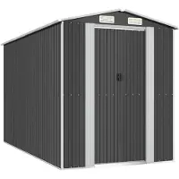 Syfax Capanno da Giardino Antracite 192x357x223 cm in Acciaio Zincato