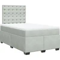Syfax Giroletto a Molle con Materasso Grigio Chiaro 120x190cm Velluto