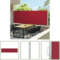 The Living Store Tenda laterale estensibile 600x160 cm Rosso