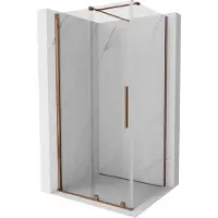 Mexen Velar cabina doccia scorrevole 110 x 100 cm, trasparente, oro rosa - 871-110-100-01-60