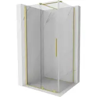 Mexen Velar cabina doccia scorrevole 120 x 90 cm, trasparente, oro spazzolato - 871-120-090-01-55
