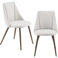 En.casa 2x sedia imbottita sedie design sedia da pranzo set di 2 tessile beige sedia da ufficio con gambe in metallo in look legno 2 pezzi. []