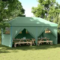 Prolenta Maison Exclusive - Tenda da festa pieghevole pop-up con 4 pannelli laterali, verde