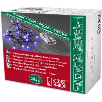 Konstsmide LED Globelichterkette 20 diodi colorati viola cavo nero