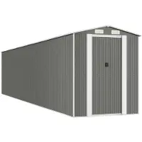 Syfax Capanno da Giardino Grigio Chiaro 192x938x223cm Acciaio Zincato