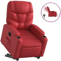 Syfax Poltrona Alzapersona Reclinabile Elettrica Rossa in Pelle finta