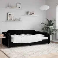 Prolenta Maison Exclusive - Letto a giorno nero, 90x200 cm, rivestito in tessuto
