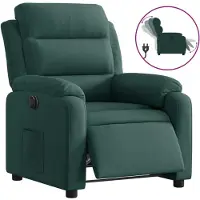 Syfax Poltrona Elettrica Reclinabile Verde Scuro in Vera Pelle