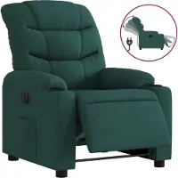 Syfax Poltrona Elettrica Reclinabile Verde Scuro in Tessuto