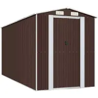 Syfax Capanno da Giardino Marrone Scuro 192x440x223cm Acciaio Zincato