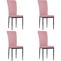 Syfax Sedie da Pranzo 4 pz Rosa in Velluto