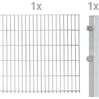 Alberts Recinzione a doppia rete metallica - set di prolunghe, altezza 80 cm, lunghezza 2 m, zincata a caldo, per la posa nel calcestruzzo