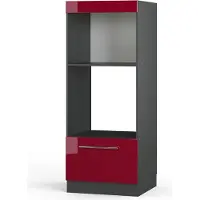 Vicco Mobile cucina microonde Fame-Line Bordeaux lucido 60 cm aperto, Model 38575