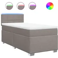 Syfax Giroletto a Molle con Materasso Tortora 100x200 cm in Tessuto