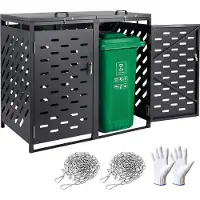 Vevor cassetta portarifiuti, 2x 240 L casa portarifiuti, contenitore per rifiuti, recinto per rifiuti, capannone con serratura, per bidoni dei rifiuti, giardino, cortile e patio