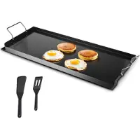Vevor padella per grigliare Acciaio al carbonio, padella rettangolare universale (812 x 310 mm) per grigliate teppanyaki, fornello domestico portatile con maniglia